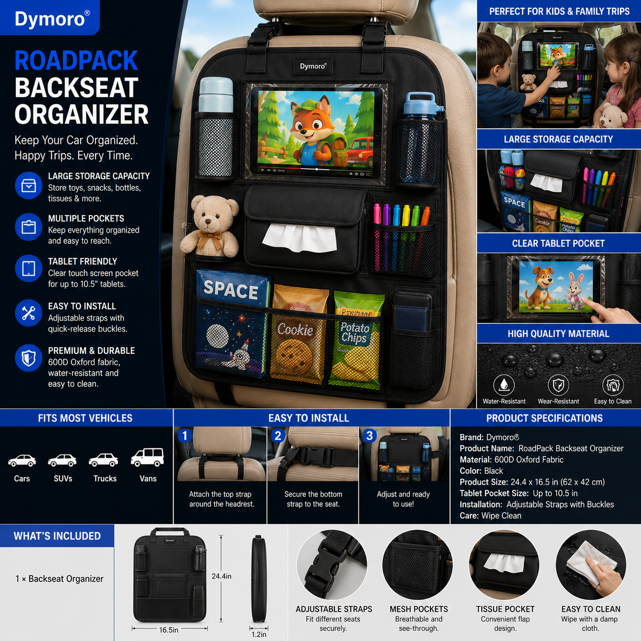 Dymoro® RoadPack Backseat Organizer