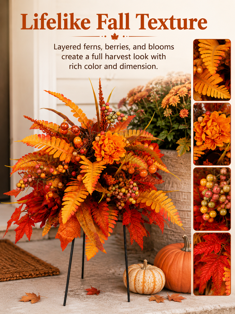 ๐ฅHot Sale 50% Off ๐ Autumn Harvest Floral Garden Stake Arrangement