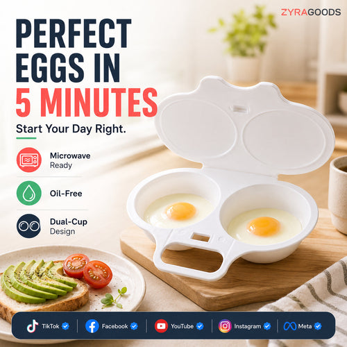 🥚🍽️Microwave Egg Poacher with Lid & Handle🥚💥