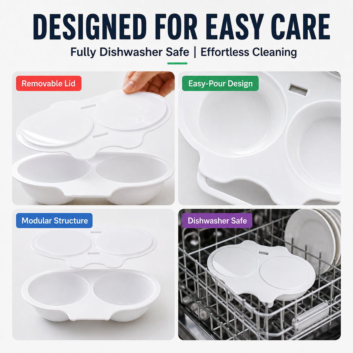 🥚🍽️Microwave Egg Poacher with Lid & Handle🥚💥