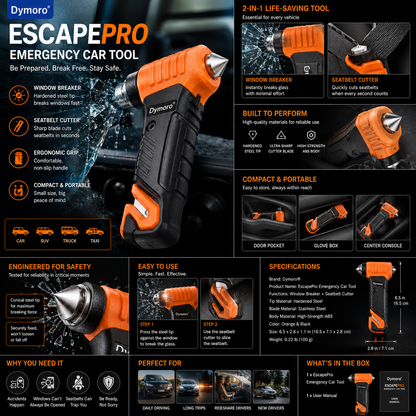Dymoro® EscapePro Emergency Car Tool