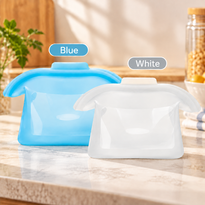 ✨ Kitchen Must-Have:🥑 Silicone Food Storage Bags - Keep Food Fresh Longer, Leak-Proof & Reusable