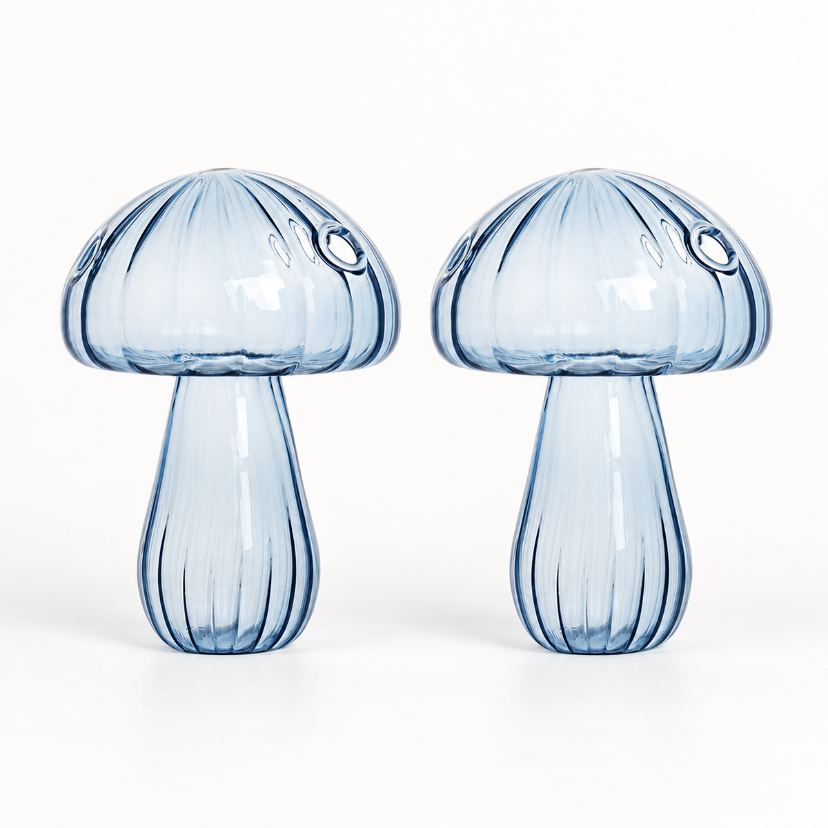 Mushroom Glass Propagation Vases, Set of 2 – Mix and Match 8 Colors, Glass Bud Vases for Cuttings and Small Flowers