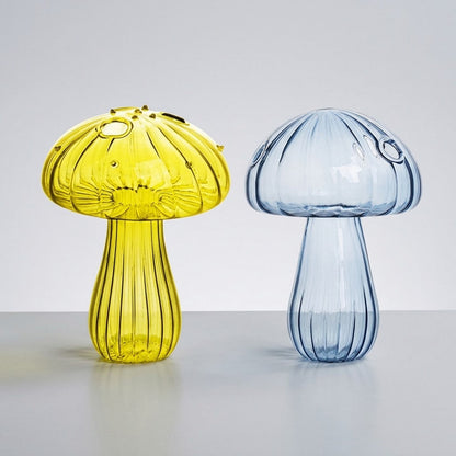 Mushroom Glass Propagation Vases, Set of 2 – Mix and Match 8 Colors, Glass Bud Vases for Cuttings and Small Flowers