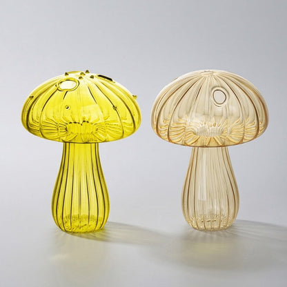 Mushroom Glass Propagation Vases, Set of 2 – Mix and Match 8 Colors, Glass Bud Vases for Cuttings and Small Flowers