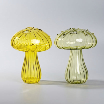 Mushroom Glass Propagation Vases, Set of 2 – Mix and Match 8 Colors, Glass Bud Vases for Cuttings and Small Flowers
