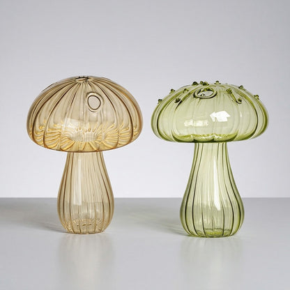 Mushroom Glass Propagation Vases, Set of 2 – Mix and Match 8 Colors, Glass Bud Vases for Cuttings and Small Flowers
