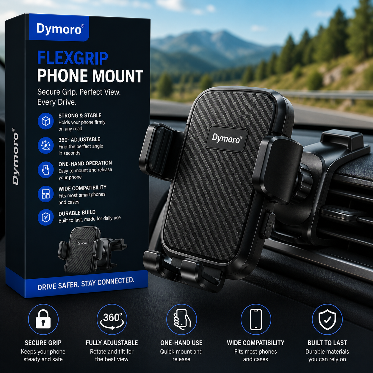 Dymoro® FlexGrip Phone Mount