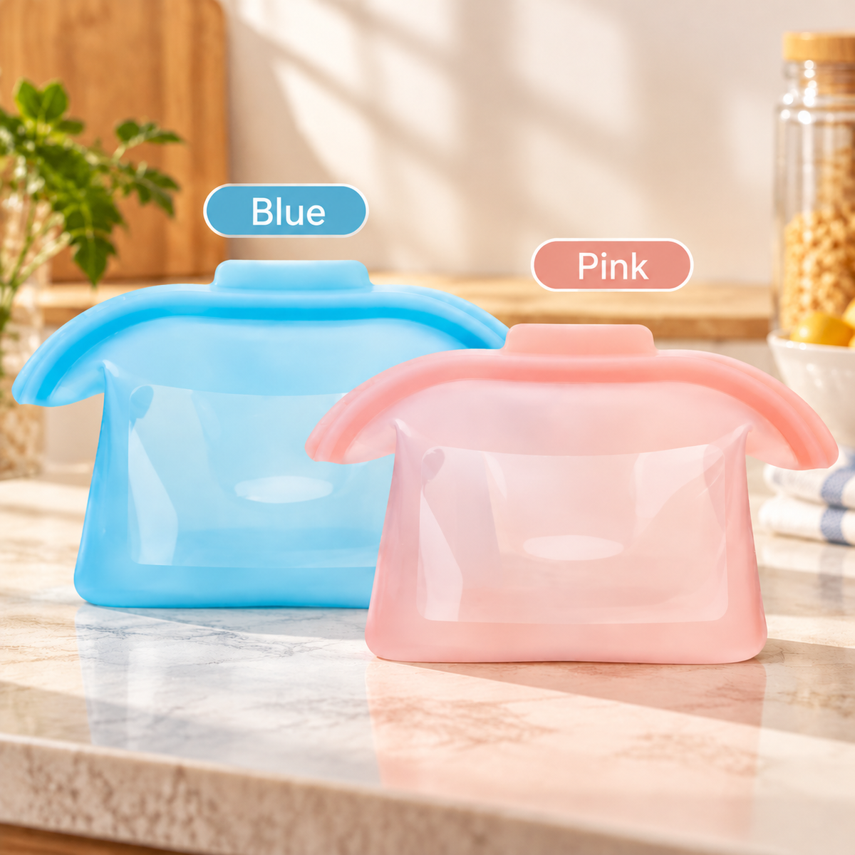 ✨ Kitchen Must-Have:🥑 Silicone Food Storage Bags - Keep Food Fresh Longer, Leak-Proof & Reusable