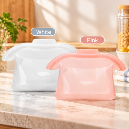 ✨ Kitchen Must-Have:🥑 Silicone Food Storage Bags - Keep Food Fresh Longer, Leak-Proof & Reusable