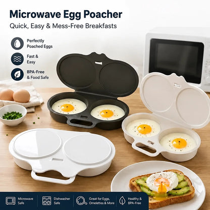 🥚🍽️Microwave Egg Poacher with Lid & Handle🥚💥