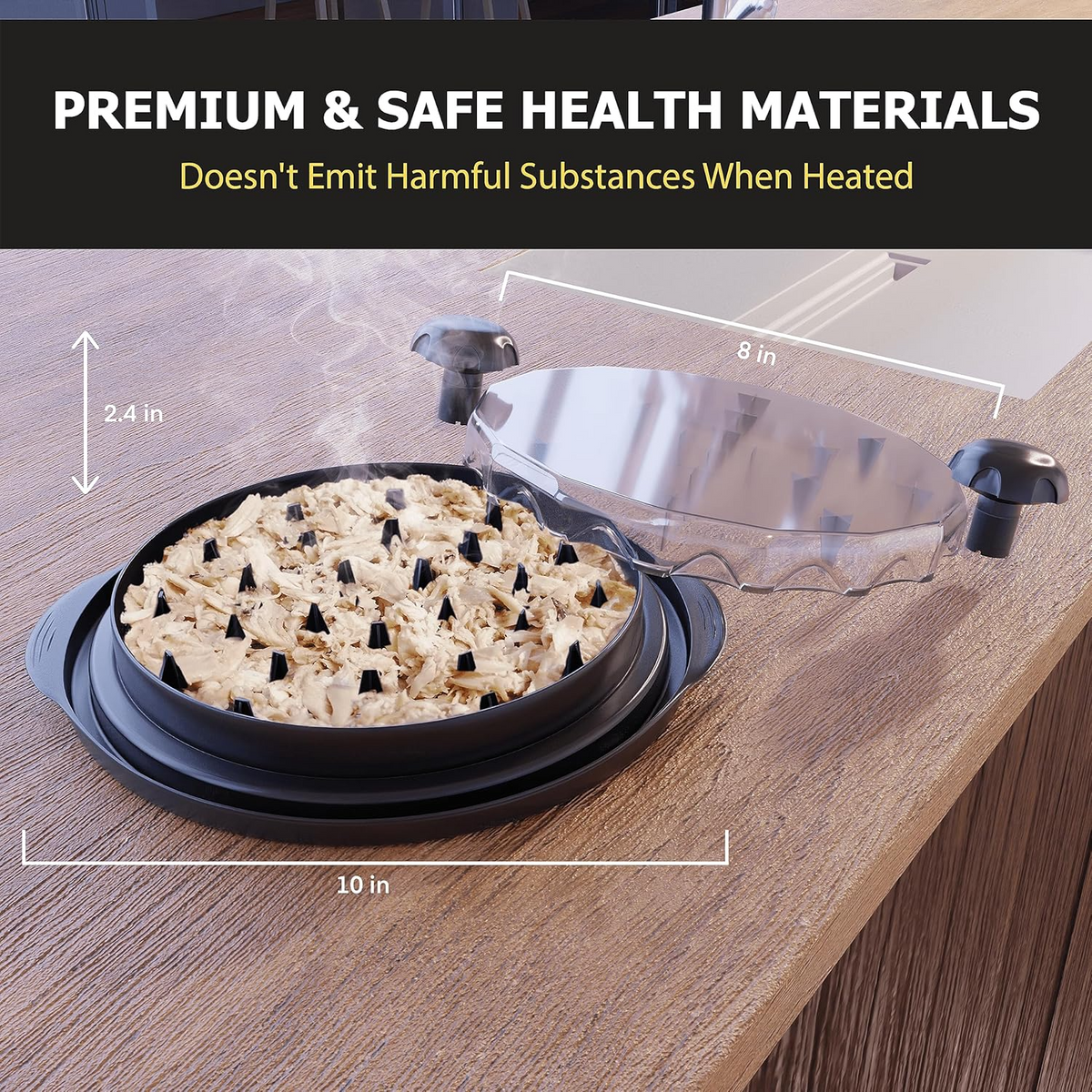 🍗 Twist Chicken Shredder Tool, Manual Meat Shredder for Pulled Pork, Beef & Chicken Breast, BPA Free Dishwasher Safe Kitchen Gadget for Meal Prep
